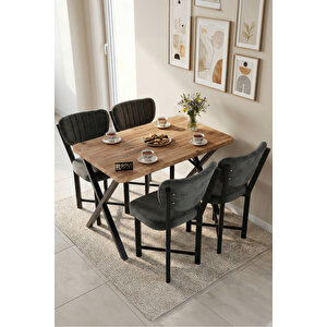 Sandalye 1 Adet Baby Face Kumaş Metal Modern Mutfak Sandalyesi Cafe Balkon Ofis Elma 9814 Gri