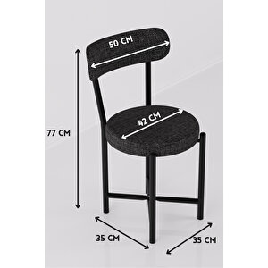 Sandalye 1 Adet Keten Kumaş Metal Ayak Modern Mutfak Sandalyesi Cafe Balkon Ofis Teddy 9817 Anstrast