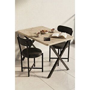 Sandalye 1 Adet Keten Kumaş Metal Ayak Modern Mutfak Sandalyesi Cafe Balkon Ofis Teddy 9817 Anstrast