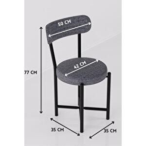 Sandalye 1 Adet Keten Kumaş Metal Ayak Modern Mutfak Sandalyesi Cafe Balkon Ofis Teddy 9817 Anstrast