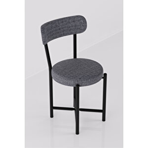 Sandalye 1 Adet Keten Kumaş Metal Ayak Modern Mutfak Sandalyesi Cafe Balkon Ofis Teddy 9817 Anstrast