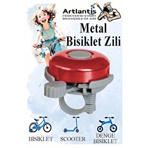 Metal Bisiklet Zili 1 Adet Scooter Zili Denge Zili Alümünyum Bisiklet Zili Bisiklet Süsü Korna Aksesuar Kırmızı