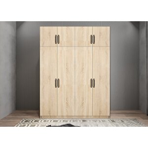 Süper 4 Kapaklı Yüklüklü Gardırop Meşe G.d.s._1_140cm 140 cm