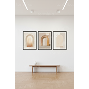 Minimalist Kemer Sanatı 3’lü Ahşap Çerçeveli Tablo Seti 30x42 cm
