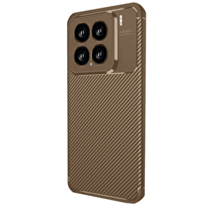 Evimdeyokyok Xiaomi Mi 15 Kılıf Auto Focus Karbon Kapak - Kahverengi