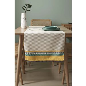 Safran Luxe Keten Runner 45x140 Cm