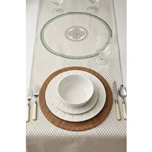 Safran Luxe Keten Runner 45x140 Cm