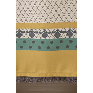 Safran Luxe Keten Runner 45x140 Cm