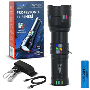 Evimdeyokyok Lazer Etkili Profesyonel El Feneri  Wt-631- 30,000 Lümen T20