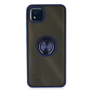 Evimdeyokyok Realme C11 2021 Kılıf Montreal Yüzüklü Silikon Kapak - Lacivert