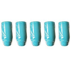 Omeyva Renkli Sert Mika Plastik Kristal Bardak - Turkuaz - 6 Oz / 180 Cc - 125 Adet