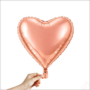 Kalp Folyo Balon, 45 Cm - Rose Gold