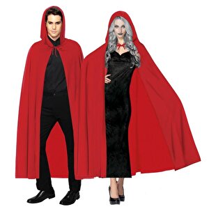 Evimdeyokyok Kırmızı Renk Kapşonlu Pelerin 120 Cm T20