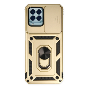 Evimdeyokyok Samsung Galaxy M33 Kılıf Pars Lens Yüzüklü Silikon - Gold