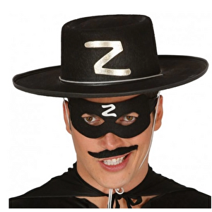 Evimdeyokyok Z Logolu Yetişkin Zorro Şapkası Ve Zorro Maskesi T20