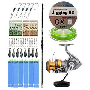 Yekoutdoor Olta Seti Okuma Revenger Tele Surf 420 Cm Surf Kamışı&shimano Makina Sedona 8000 Fi