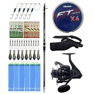 Yekoutdoor Olta Seti Okuma Revenger Tele Surf 420 Cm Surf Kamışı&okuma Wave Power Wp-8000a1 Olta Makinesi