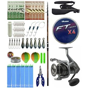 Yekoutdoor Surf Olta Seti Shimano Kamış Sonora Ax Surf Tele 4220 4,20m 200g Kamış&okuma Tomcat 8000 Olta Makinesi