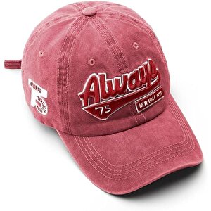 Vintage Baseball Şapka Unisex Ayarlanabilir Pamuk Spor Günlük Şapka Cap Kırmızı