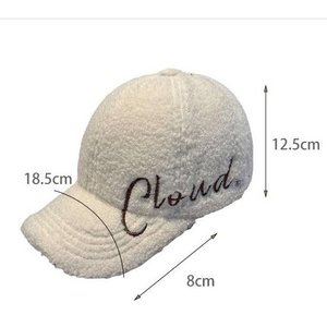 Valkyrie Peluş Şapka Kadın Erkek Unisex Kışlık Şapka Cloud Nakışlı Ayarlanabilir Teddy Şapka Beyaz