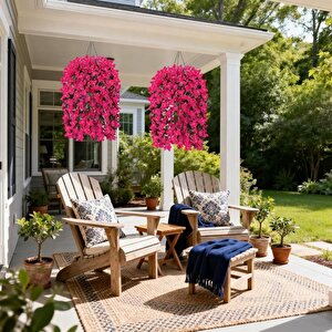 Yapay Çiçek Fuşya Begonvil Çiçeği 5 Dallı 60cm Sarkan Çiçek Bg605