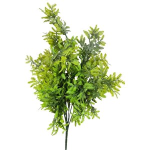 Yapay Çiçek Mimoza Yapraklı 45cm Demet Garnitür Yeşi̇l Aradal Dekoratif Yapay Bitki