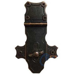 Dekoratif Anahtarlı Sandık Askısı - 40x65mm, Oksit, 1 Adet T20