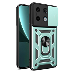 Evimdeyokyok Xiaomi Poco X6 Pro Kılıf Pars Lens Yüzüklü Silikon - Yeşil