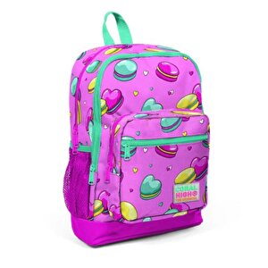 Açık Pembe Makaron Desenli Okul Çantası 23462