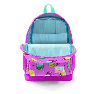 Açık Pembe Makaron Desenli Okul Çantası 23462