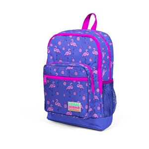 Kids Lacivert Pembe Flamingo Desenli Okul Çantası 23112