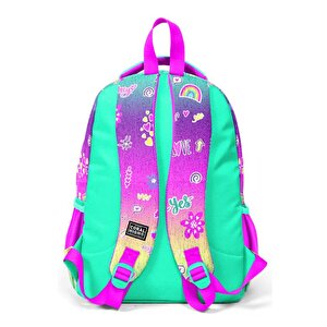 Pembe Su Yeşili Flamingo Desenli Okul Çantası 23647