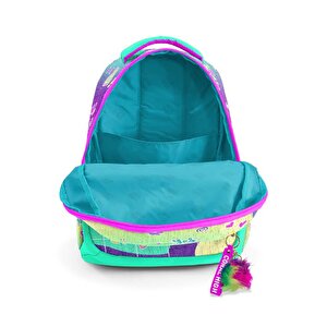 Pembe Su Yeşili Flamingo Desenli Okul Çantası 23647