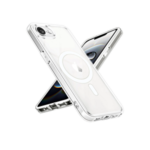 Evimdeyokyok Apple İphone 16e Kılıf Magneticsafe Şeffaf Silikon - Şeffaf