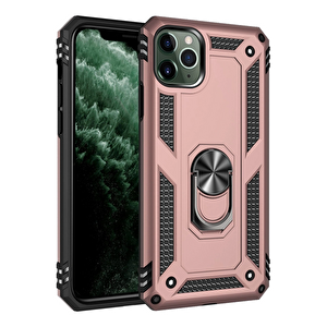 Evimdeyokyok Apple İphone 11 Pro Kılıf Sofya Yüzüklü Silikon Kapak - Rose