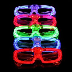 Evimdeyokyok Led Işıklı Glow Pilli Parti Gözlüğü - Glow Efektli 6 Adet 5 Renk T20