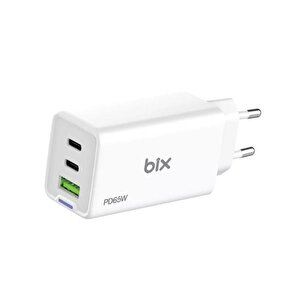 Bix Bx3p66g-we 65w Şarj Adaptör Type-c/usb Beyaz