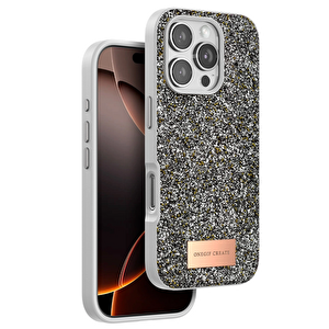Evimdeyokyok Onegif Apple İphone 16 Pro Bright Simli Kapak - Gümüş