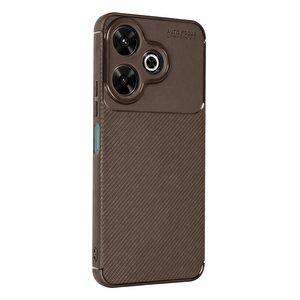Evimdeyokyok Xiaomi Redmi 13 4g Kılıf Auto Focus Karbon Kapak - Kahverengi