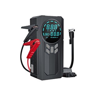 Yek Outdoor Akıllı Dijital Ekranlı Araç Lastik Şişirici Ve Akü Takviye Cihazı – 150 Psi | 12.000 Mah