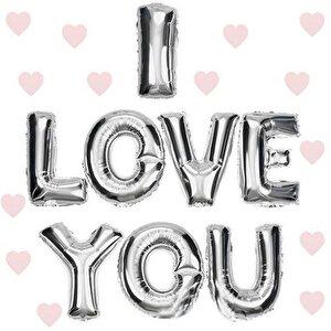 Evimdeyokyok I Love You Folyo Balon Gümüş Renk 35 Cm T20