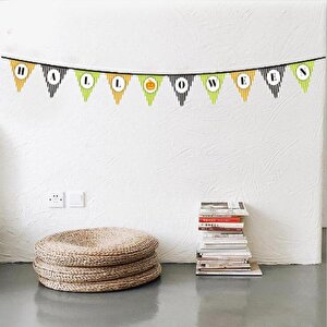 Evimdeyokyok Cadılar Bayramı Kabak Temalı Halloween Yazılı Banner Süs Flama 3 Metre T20