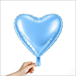 Kalp Folyo Balon, 45 Cm - Mavi