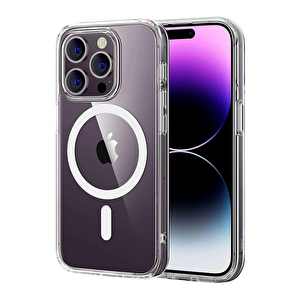 Evimdeyokyok Apple İphone 15 Pro Max Combo Sert Şeffaf Magsafe Kapak - Şeffaf