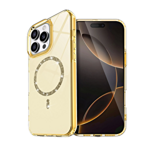 Evimdeyokyok Apple İphone 15 Pro Max Live Diamond Magsafe Kapak - Sarı
