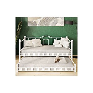 Kamelya Daybed Yavrulu Beyaz Karyola 90x200 Cm