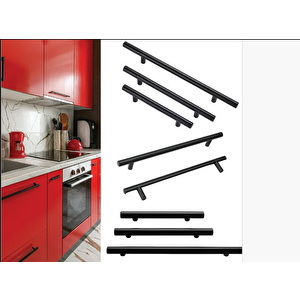 Paslanmaz Boy Kulp Nobel Mat Siyah 128 Mm | Modern Dolap & Çekmece Kulpu | 5’li Paket