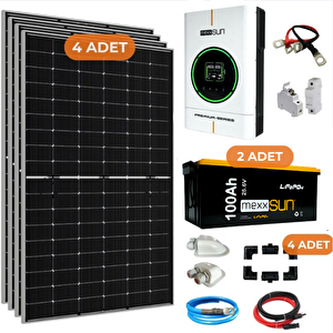 4 Kw Lityum Akülü Karavan Solar Enerji Paketi