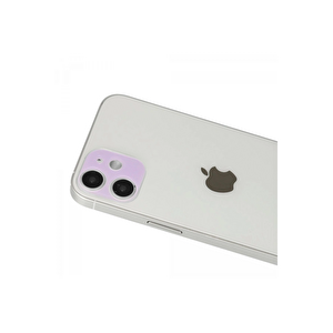 Evimdeyokyok Apple İphone 12 Rainbow Kamera Lens Koruma Cam - Mor T20