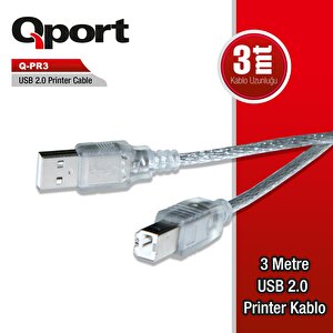 Qport Q-pr3 Usb 2.0 3m Printer Kablosu